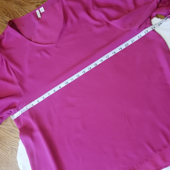 Cato • Women's Magenta Pink High-Low Puff Sleeve Tunic Top - Picture 13 of 14